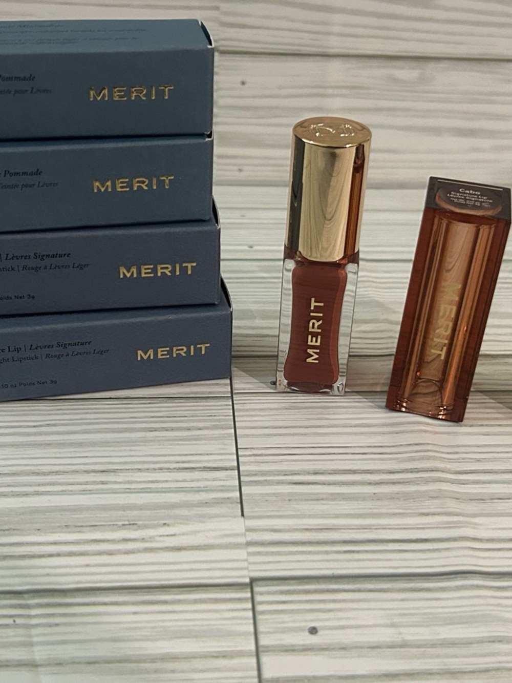 Merit Signature Lip Lightweight Lipstick in the shade Cabo All Natural set of 4